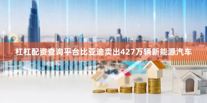 杠杠配资查询平台比亚迪卖出427万辆新能源汽车